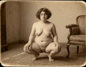 Albumen print of a naked woman vintage porn erotic retro black and white