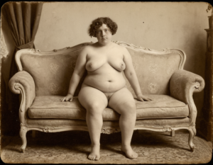 Albumen print of a naked woman vintage porn erotic retro black and white