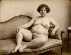 Albumen print of a naked woman vintage porn erotic retro black and white
