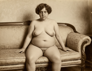 Albumen print of a naked woman vintage porn erotic retro black and white