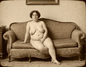 Albumen print of a naked woman vintage porn erotic retro black and white