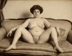 Albumen print of a naked woman vintage porn erotic retro black and white