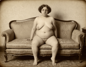 Albumen print of a naked woman vintage porn erotic retro black and white
