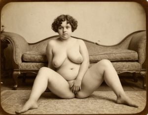 Albumen print of a naked woman vintage porn erotic retro black and white