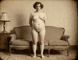 Albumen print of a naked woman vintage porn erotic retro black and white